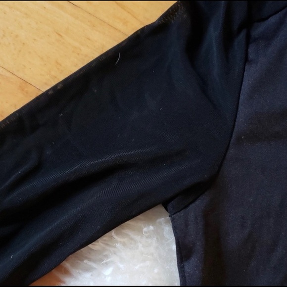 Sheer mesh long sleeve black top - Picture 3 of 6